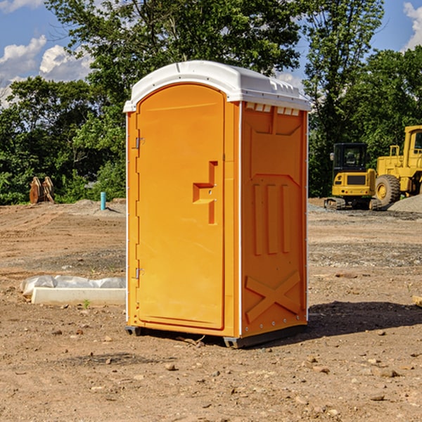 how often are the porta potties cleaned and serviced during a rental period in Iroquois